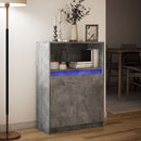 skab med LED 72x34x100 cm konstrueret træ betongrå