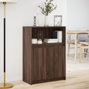 reol med LED 72x34x100 cm konstrueret træ brun egetræ