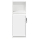 reol med LED-lys 38x34x100 cm konstrueret træ hvid