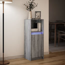 skab med LED 38x34x100 cm konstrueret træ grå sonoma-eg