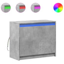 skab med LED-lys 72x34x61 cm konstrueret træ betongrå