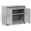 skab med LED-lys 72x34x61 cm konstrueret træ betongrå
