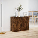 skab med LED-lys 72x34x61 cm konstrueret træ røget egetræsfarve