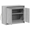 skab med LED-lys 72x34x61 cm konstrueret træ grå sonoma-eg