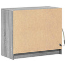 skab med LED-lys 72x34x61 cm konstrueret træ grå sonoma-eg