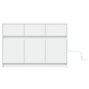 tv-bord med LED-lys 91x34x61 cm konstrueret træ hvid