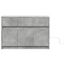 tv-bord med LED-lys 91x34x61 cm konstrueret træ betongrå