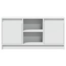 tv-bord med LED-lys 100x34x50 cm konstrueret træ hvid