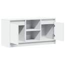 tv-bord med LED-lys 100x34x50 cm konstrueret træ hvid