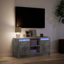 tv-bord med LED-lys 100x34x50 cm konstrueret træ betongrå