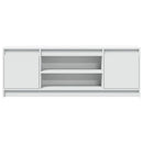 tv-bord med LED-lys 139,5x34x50 cm konstrueret træ hvid