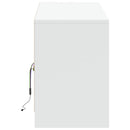 tv-bord med LED-lys 139,5x34x50 cm konstrueret træ hvid