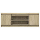 tv-bord med LED-lys 139,5x34x50 cm konstrueret træ sonoma-eg