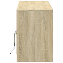 tv-bord med LED-lys 139,5x34x50 cm konstrueret træ sonoma-eg