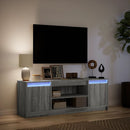 tv-bord m. LED-lys 139,5x34x50 cm konstrueret træ grå sonoma-eg