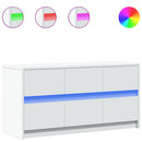 tv-bord med LED-lys 100x34x50 cm konstrueret træ hvid