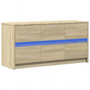 tv-bord med LED-lys 100x34x50 cm konstrueret træ sonoma-eg