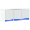 tv-bord med LED-lys 97x34x40 cm konstrueret træ hvid