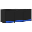 tv-bord med LED-lys 97x34x40 cm konstrueret træ sort