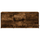 tv-bord m. LED-lys 97x34x40 cm konstrueret træ røget eg