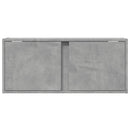 væghængt tv-bord med LED-lys 80x31x35 cm betongrå