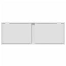 væghængt tv-bord med LED-lys 100x31x35 cm hvid
