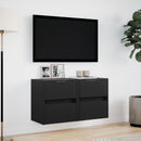 væghængte tv-borde 2 stk. med LED-lys 41x31x45 cm sort