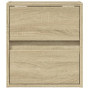 væghængt tv-bord med LED-lys 41x31x45 cm sonoma-eg