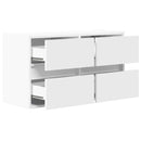 væghængt tv-bord med LED-lys 80x31x45 cm hvid