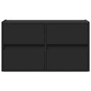 væghængt tv-bord med LED-lys 80x31x45 cm sort