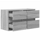 væghængt tv-bord med LED-lys 80x31x45 cm grå sonoma-eg