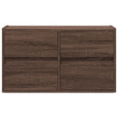 væghængt tv-bord med LED-lys 80x31x45 cm brun egetræsfarve