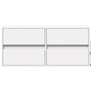væghængt tv-bord med LED-lys 100x31x45 cm hvid