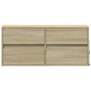 væghængt tv-bord med LED-lys 100x31x45 cm sonoma-eg
