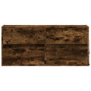 væghængt tv-bord med LED-lys 100x31x45 cm røget egetræsfarve