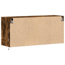 væghængt tv-bord med LED-lys 100x31x45 cm røget egetræsfarve