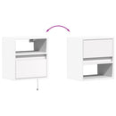 væghængt tv-bord med LED-lys 41x31x45 cm hvid