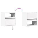 væghængte tv-borde 2 stk. med LED-lys 41x31x45 cm hvid