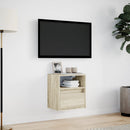 væghængt tv-bord med LED-lys 41x31x45 cm sonoma-eg