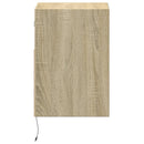 væghængte tv-borde 2 stk. med LED-lys 41x31x45 cm sonoma-eg