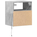 væghængte tv-borde 2 stk. med LED-lys 41x31x45 cm betongrå