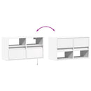 væghængt tv-bord med LED-lys 80x31x45 cm hvid