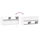 væghængt tv-bord med LED-lys 100x31x45 cm hvid