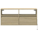 væghængt tv-bord med LED-lys 100x31x45 cm sonoma-eg