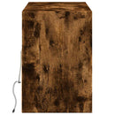 væghængt tv-bord med LED-lys 130x31x45 cm røget egetræsfarve