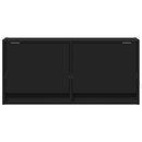 væghængt tv-bord med LED-lys 80x31x35 cm sort