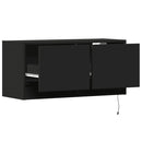 væghængt tv-bord med LED-lys 80x31x35 cm sort
