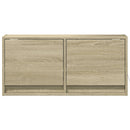 væghængt tv-bord med LED-lys 80x31x35 cm sonoma-eg