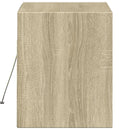 væghængt tv-bord med LED-lys 80x31x35 cm sonoma-eg