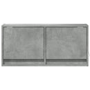væghængt tv-bord med LED-lys 80x31x35 cm betongrå